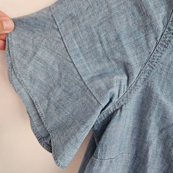 Madewell Chambray Tie-Back Top XXS - Picture 7 of 9